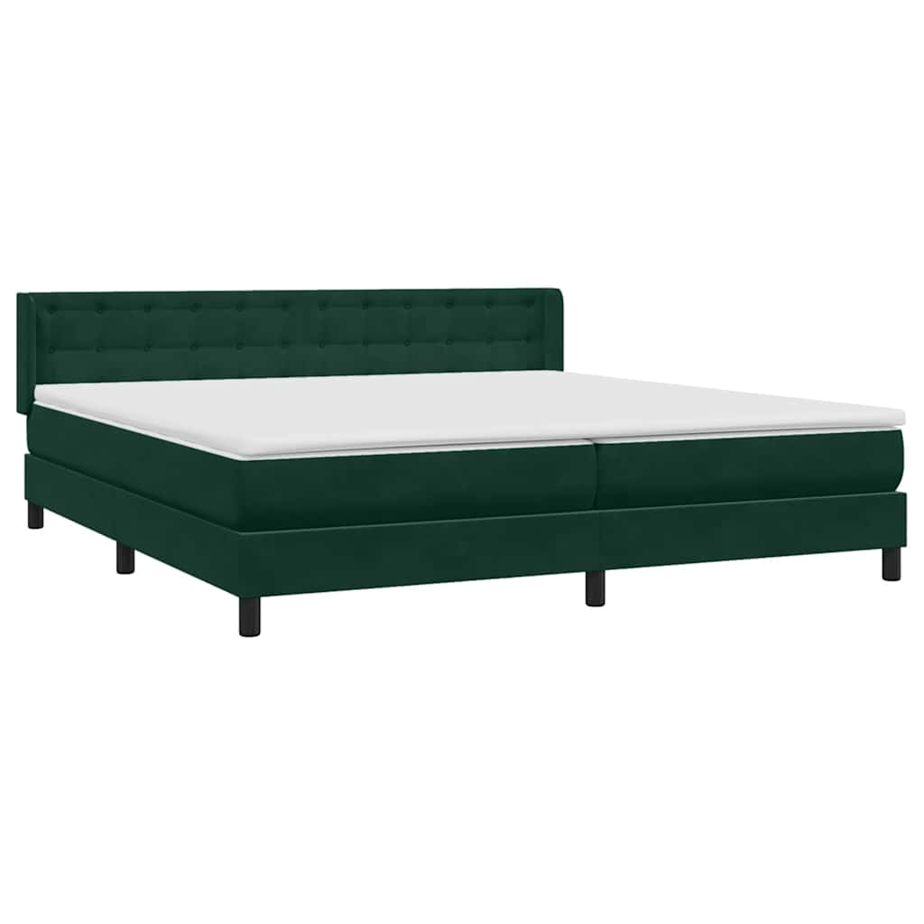 vidaXL Łóżko typu Box Spring z materacem Ciemnozielone 180x220 cm