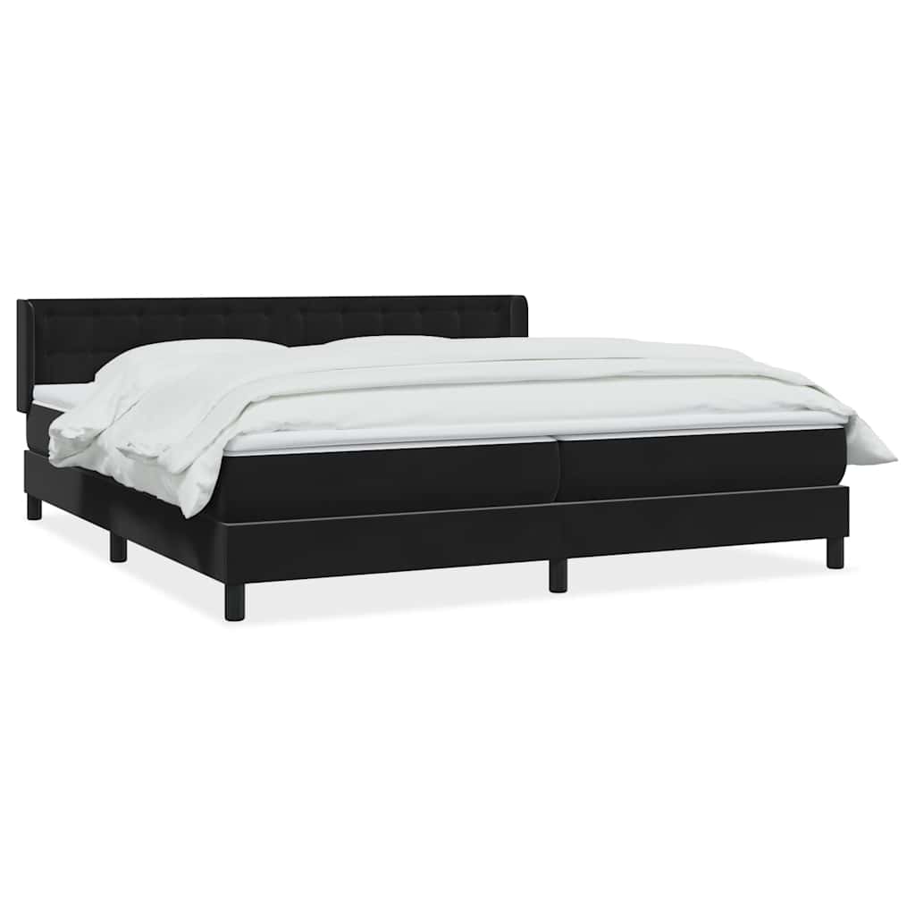 vidaXL Łóżko typu Box Spring z materacem Czarny 200x220 cm Aksamit