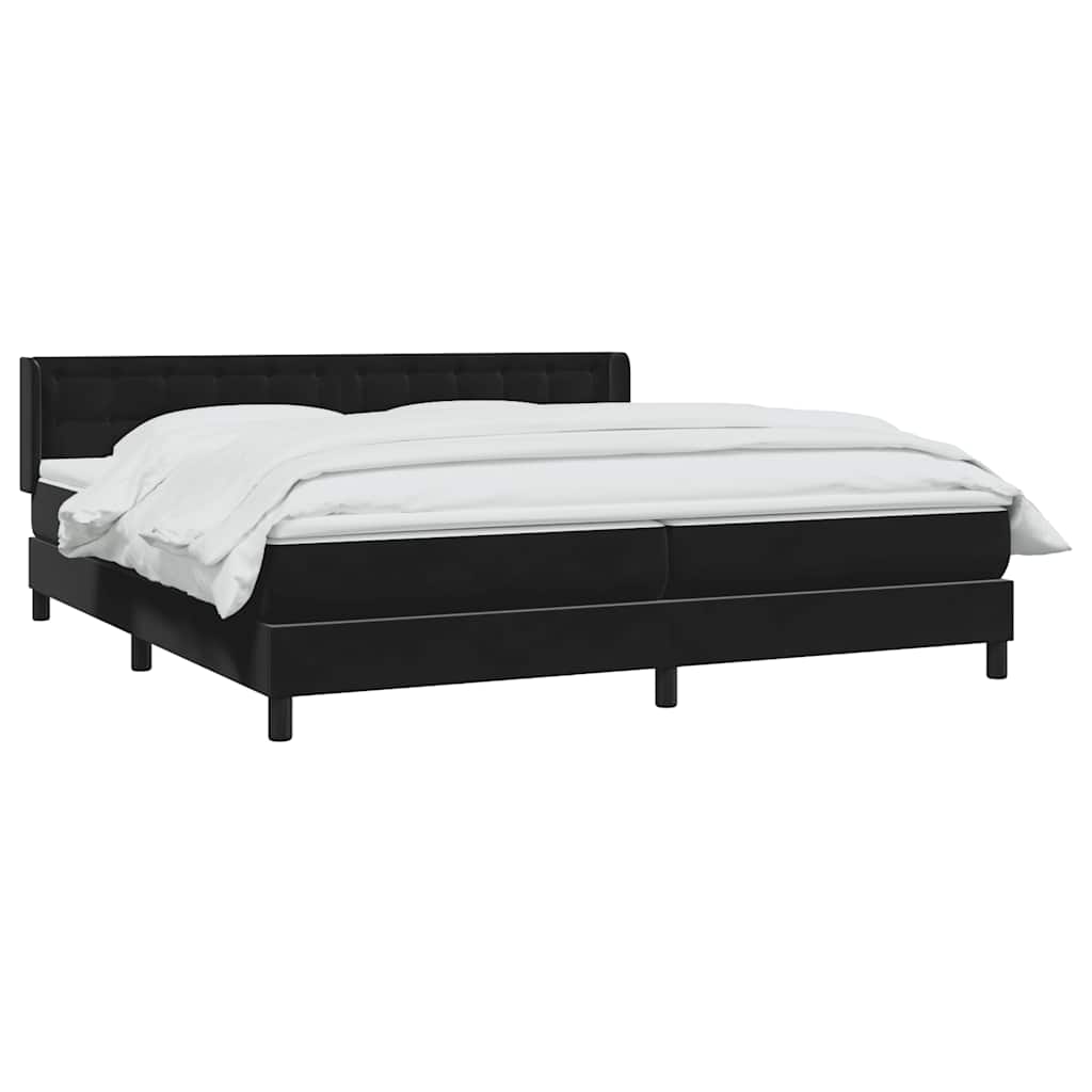 vidaXL Łóżko typu Box Spring z materacem Czarny 200x220 cm Aksamit