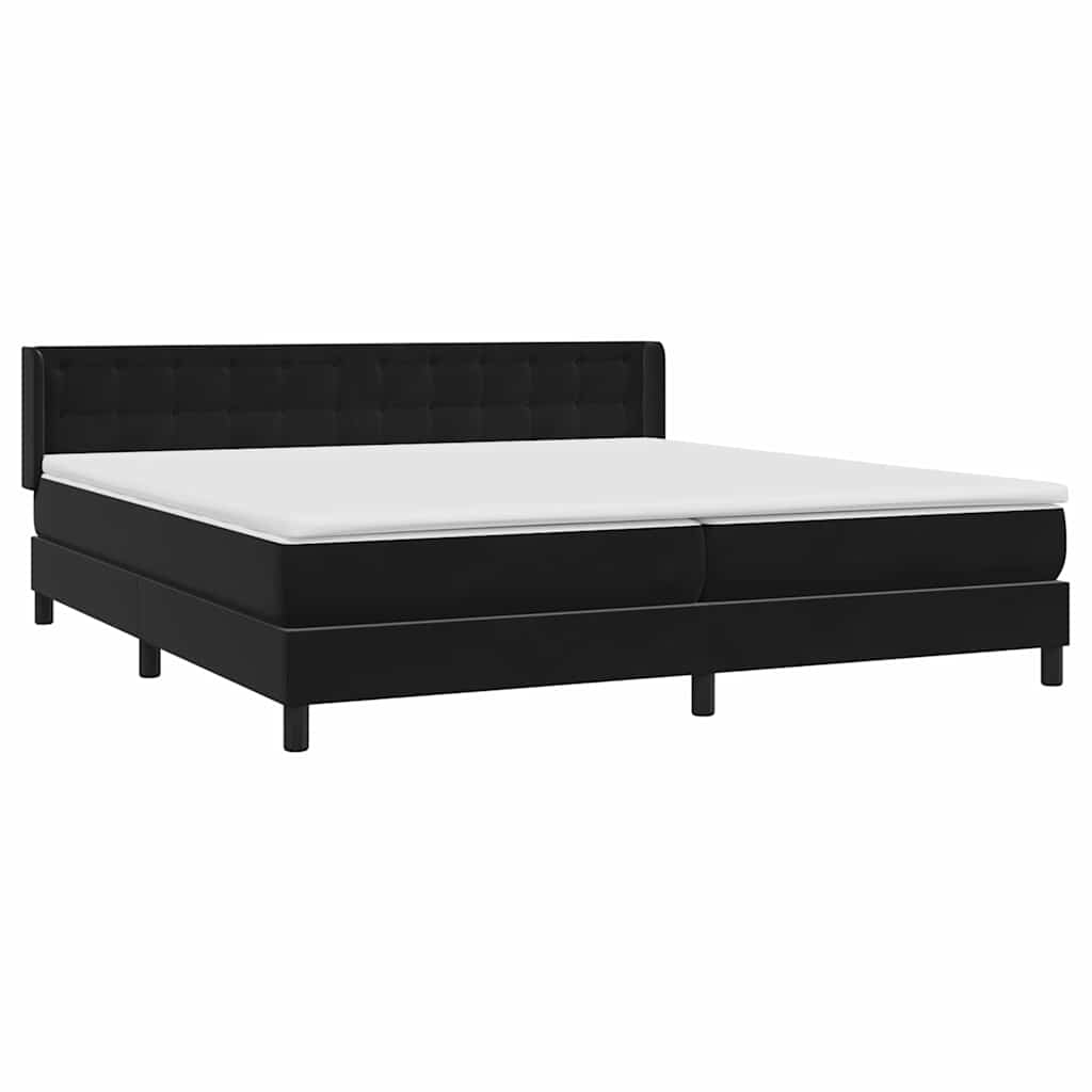 vidaXL Łóżko typu Box Spring z materacem Czarny 200x220 cm Aksamit