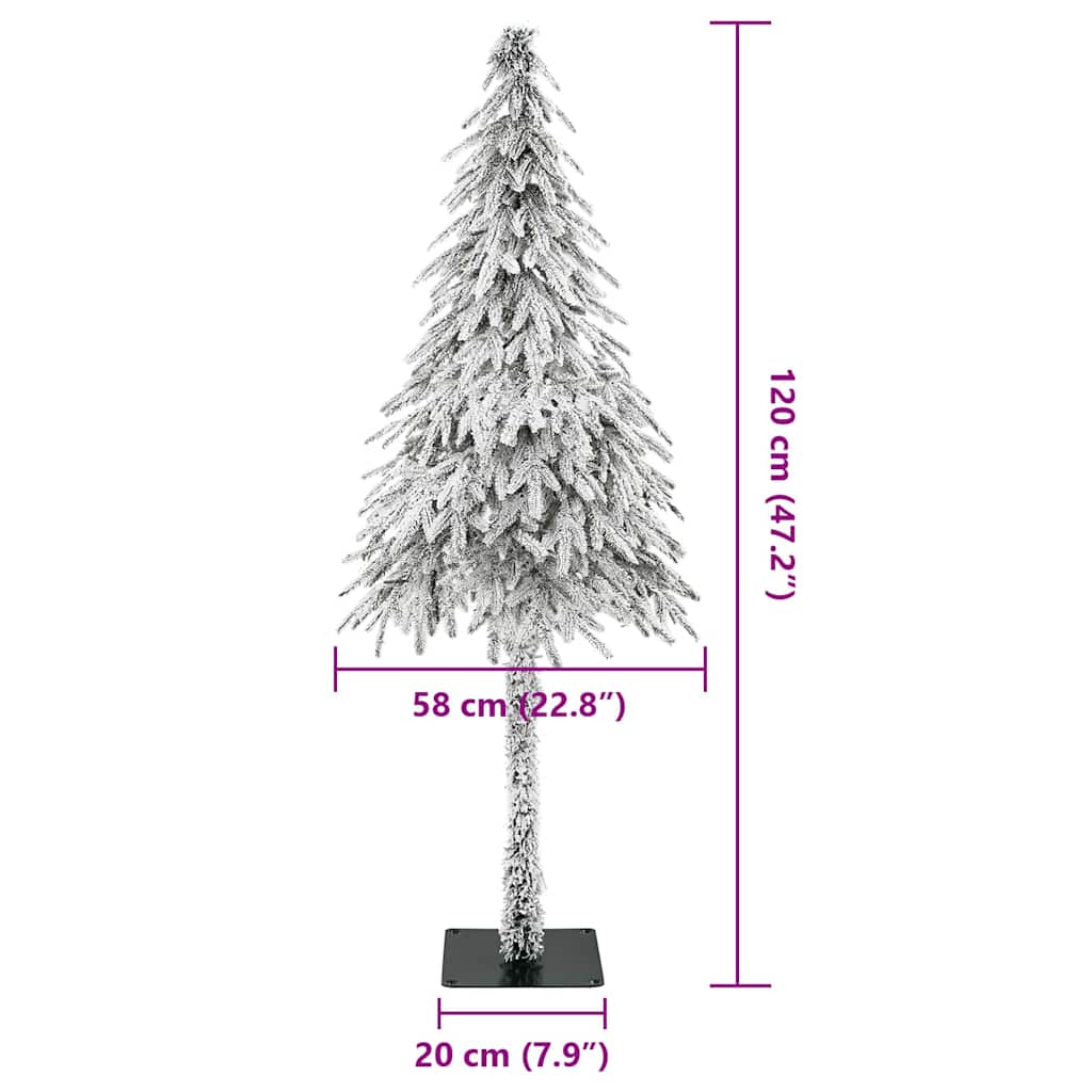 vidaXL Sztuczna choinka Biały 58 x 58 x 120 cm Polietylen i metal