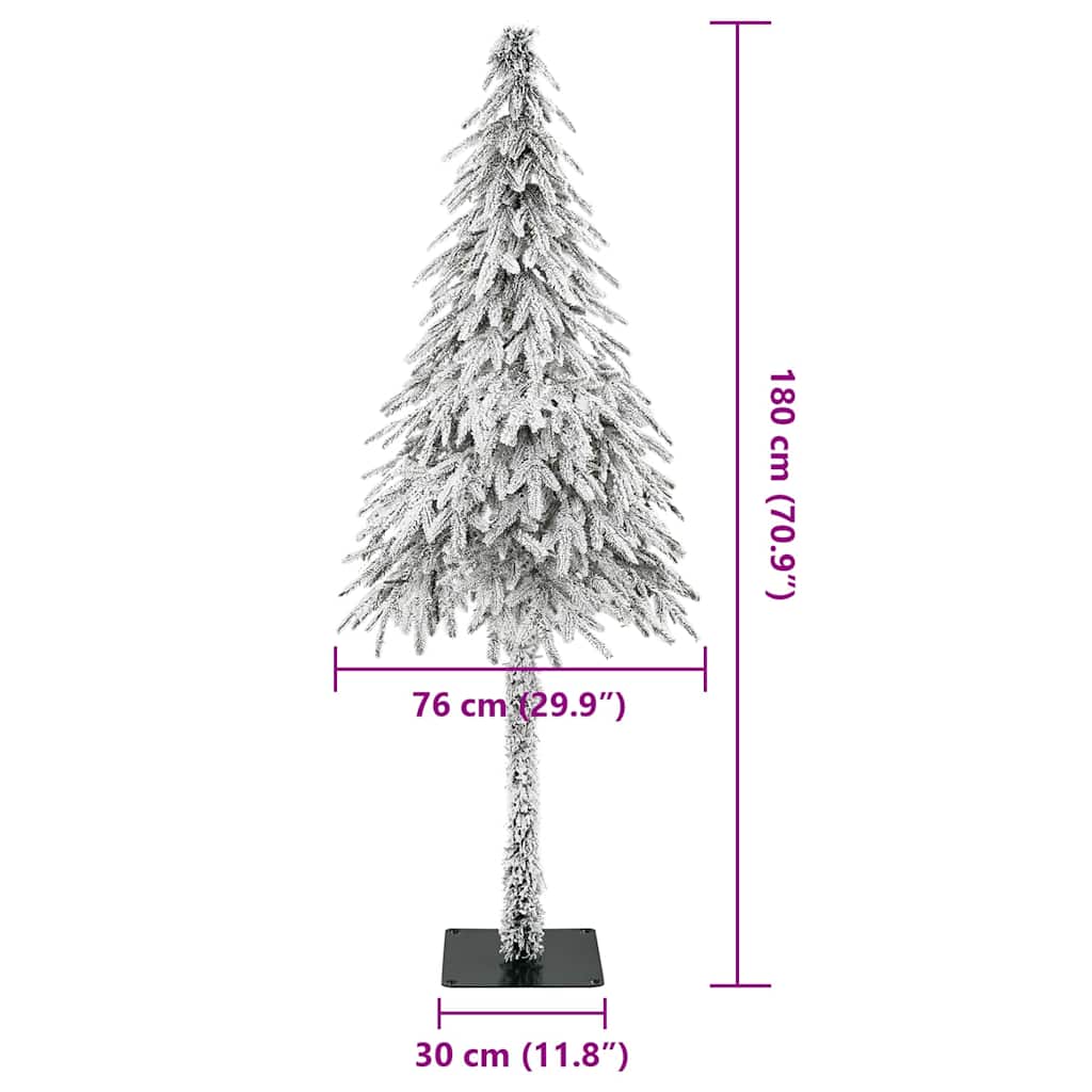 vidaXL Sztuczna choinka Biały 76 x 76 x 180 cm Polietylen i metal