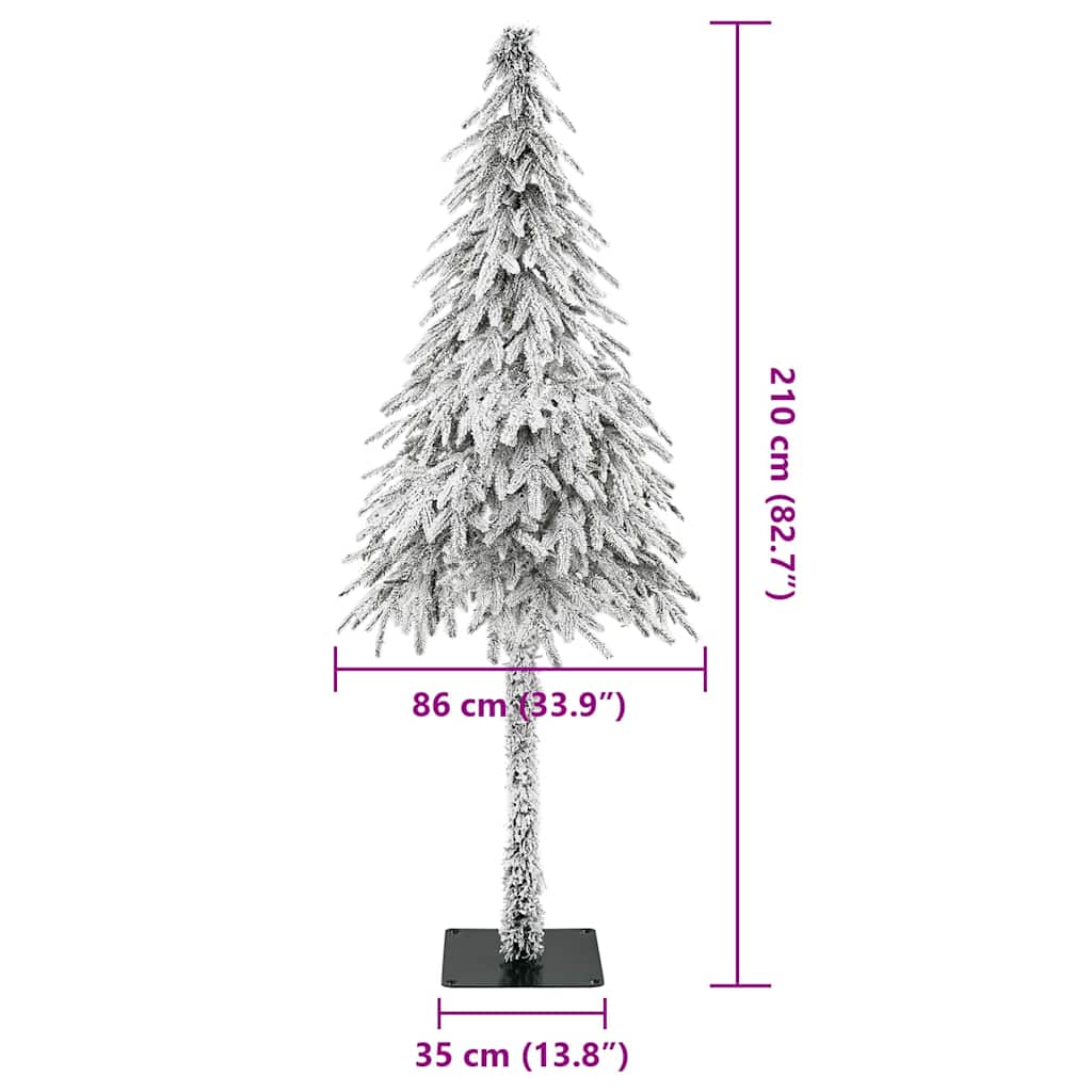 vidaXL Sztuczna choinka Biały 86 x 86 x 210 cm Polietylen i metal