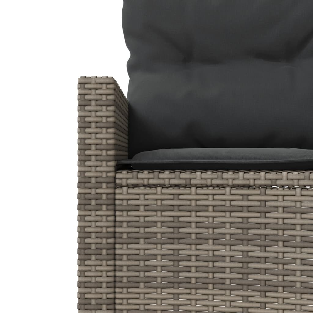 vidaXL Sofa ogrodowa z poduszkami, półokrągła, szary rattan PE
