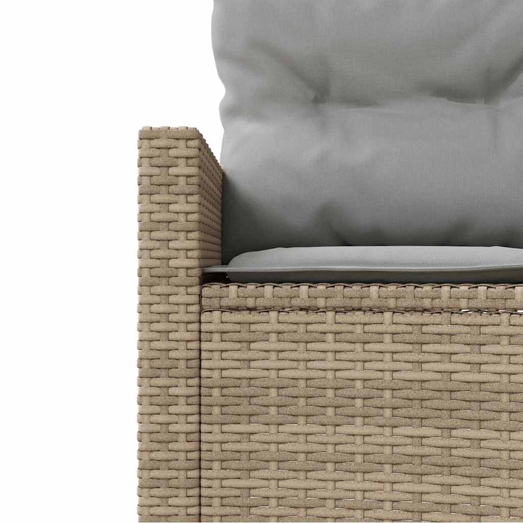 vidaXL Sofa ogrodowa z poduszkami, półokrągła, beżowy rattan PE