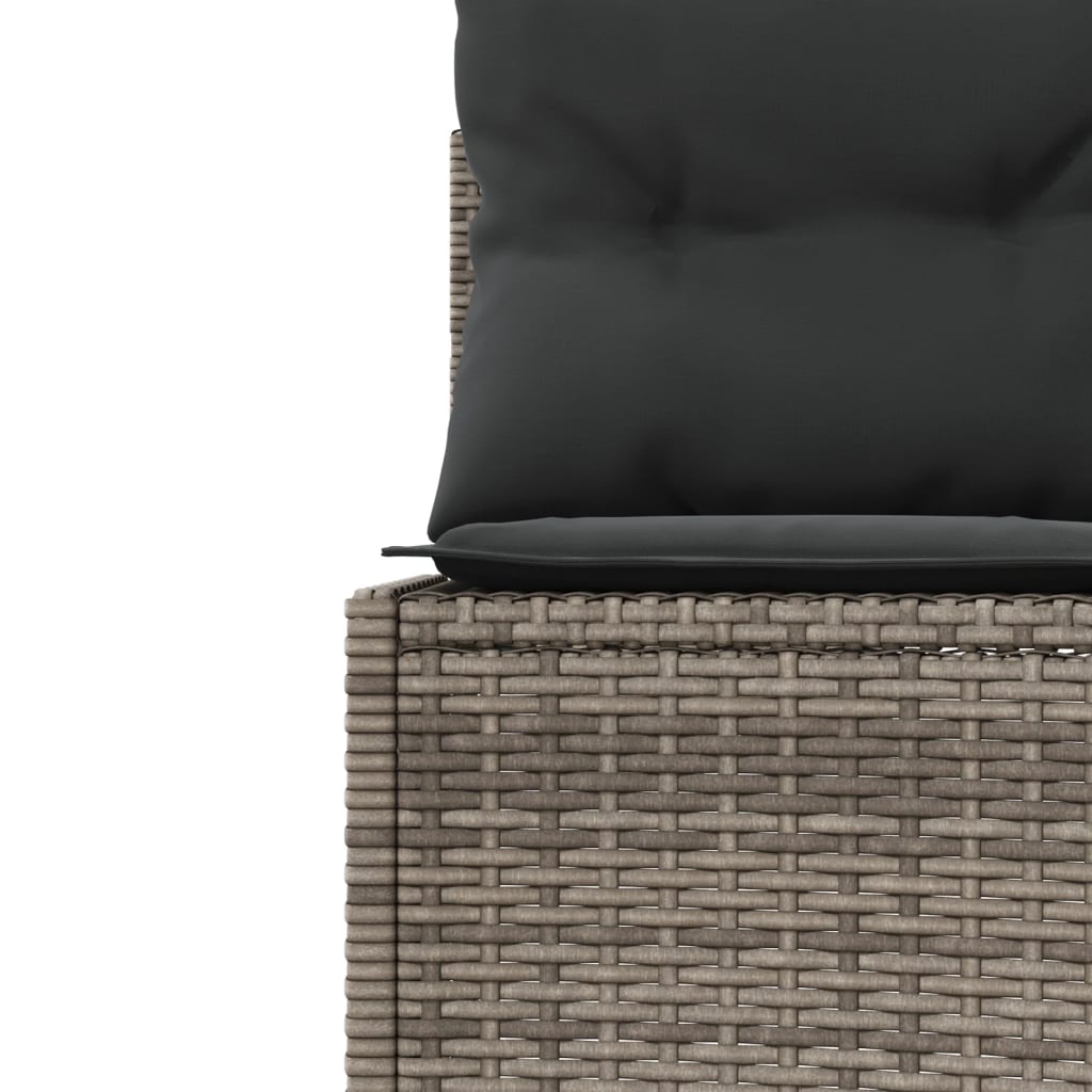 vidaXL Sofa ogrodowa z poduszkami, okrągła, szary rattan PE