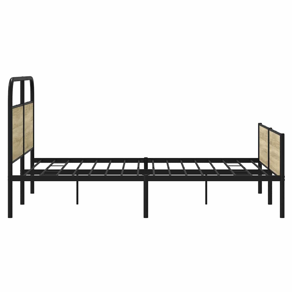 vidaXL Metalowa rama łóżka, bez materaca, dąb sonoma, 160x200 cm