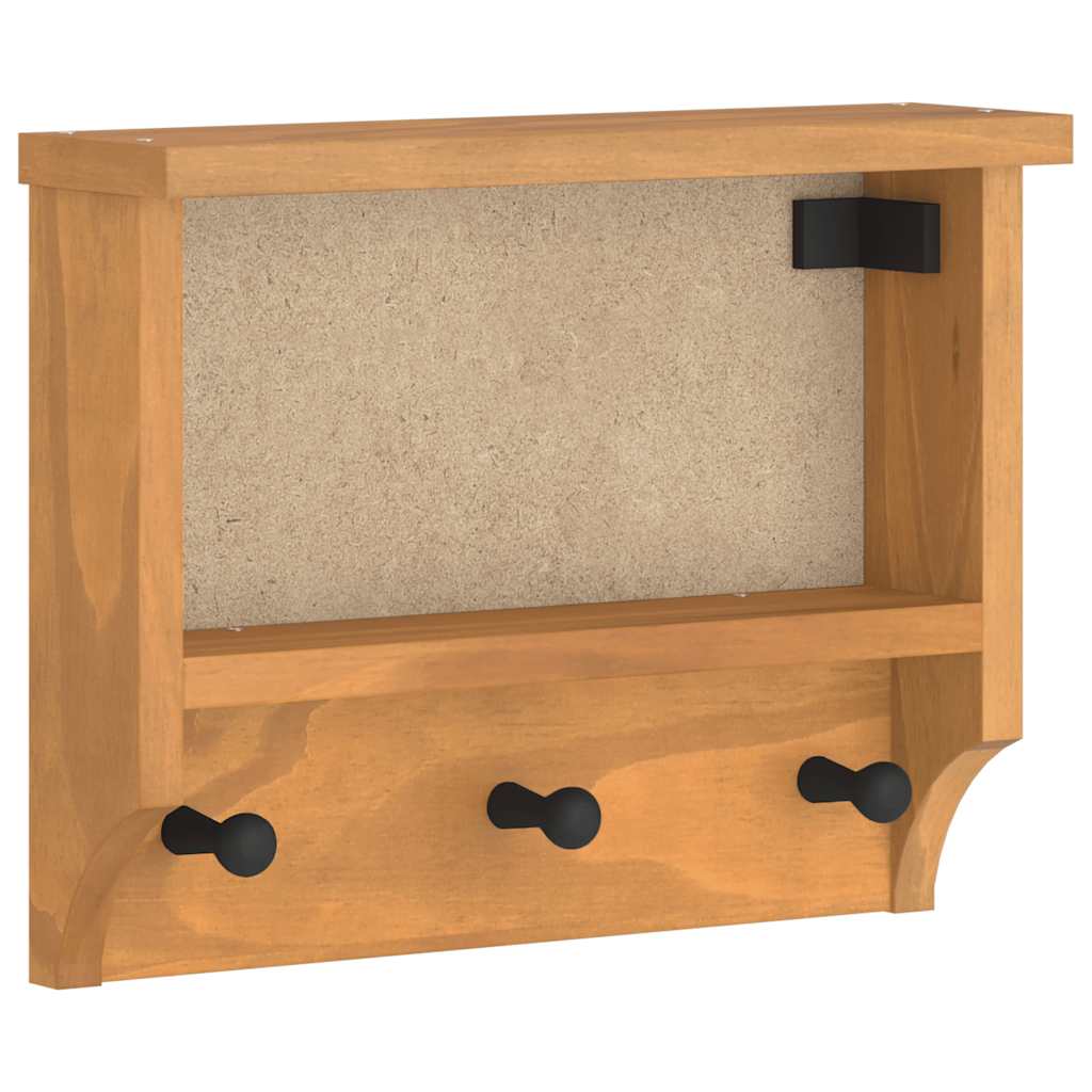 vidaXL Wieszak ścienny na ubrania SANDNES 45x12x35cm Drewno lite Sosna