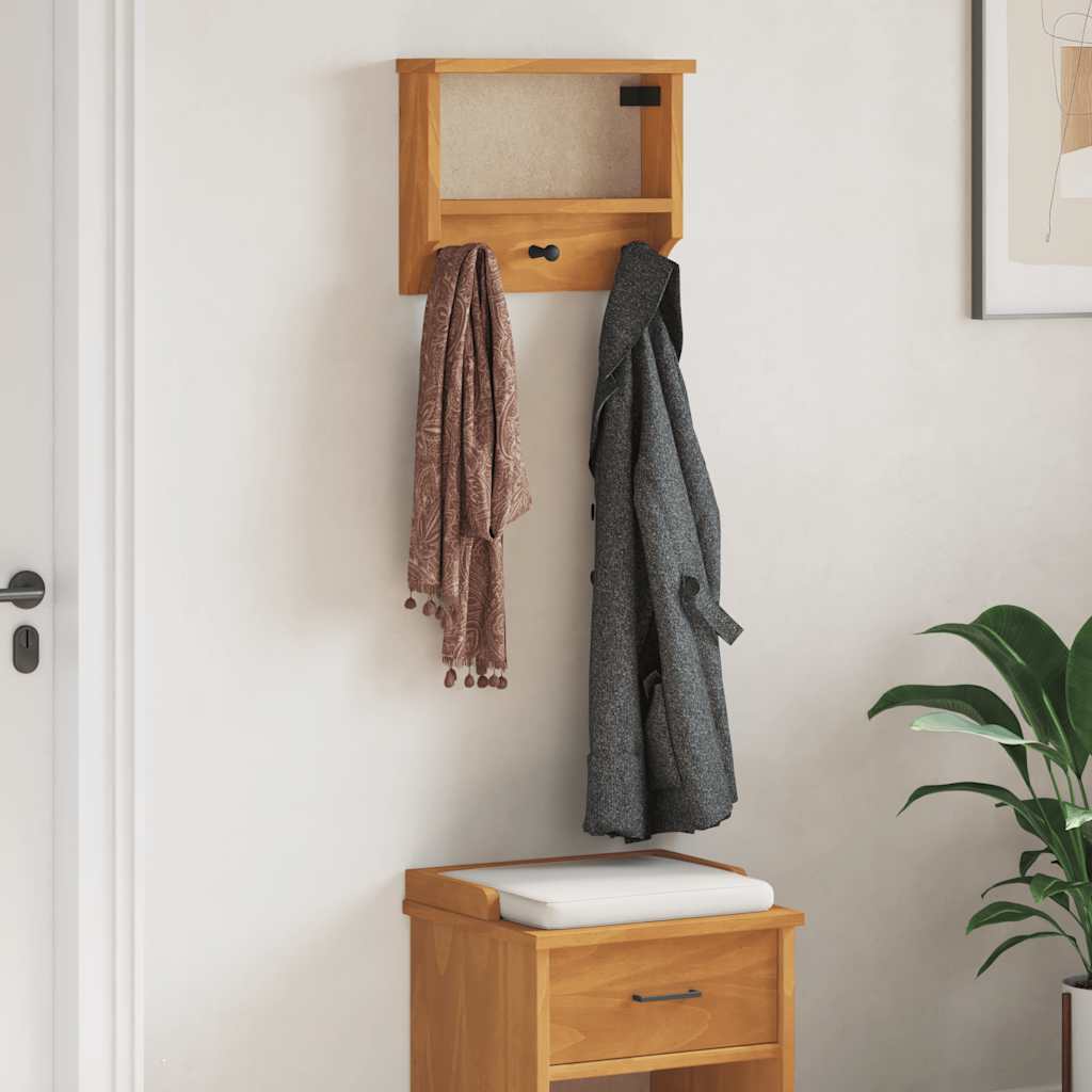 vidaXL Wieszak ścienny na ubrania SANDNES 45x12x35cm Drewno lite Sosna
