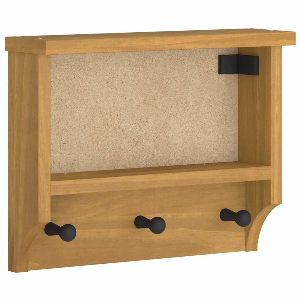 vidaXL Wieszak ścienny na ubrania SANDNES 45x12x35cm Drewno lite Sosna