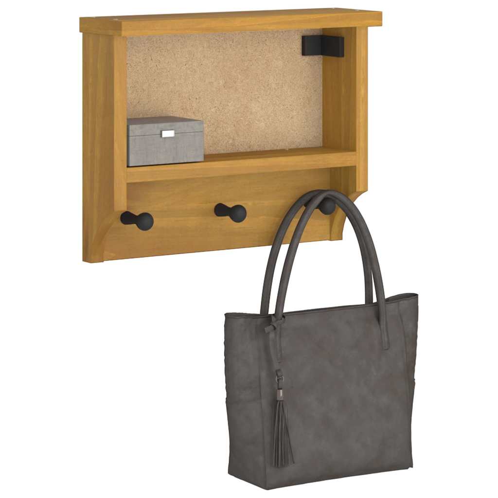 vidaXL Wieszak ścienny na ubrania SANDNES 45x12x35cm Drewno lite Sosna