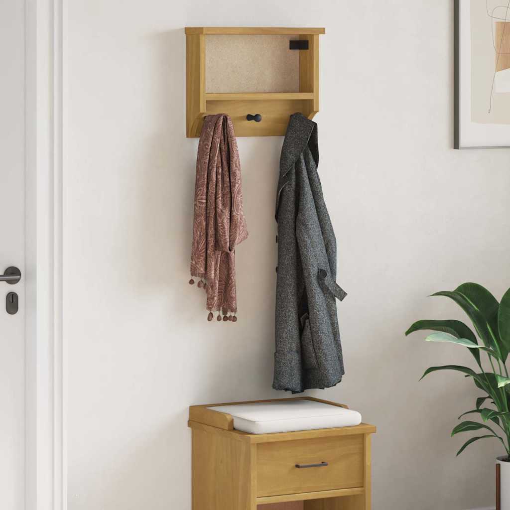 vidaXL Wieszak ścienny na ubrania SANDNES 45x12x35cm Drewno lite Sosna
