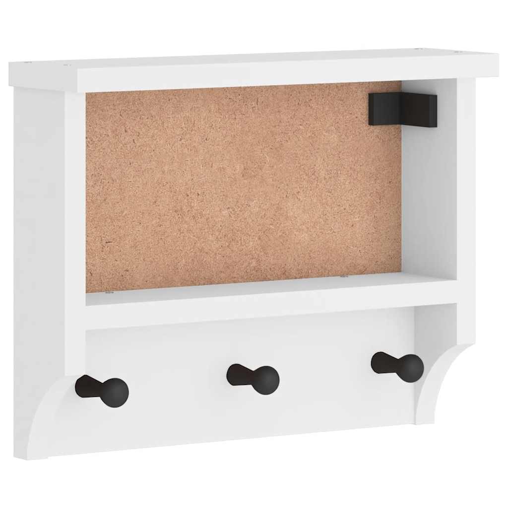 vidaXL Wieszak ścienny na ubrania SANDNES 45x12x35cm Drewno lite Sosna