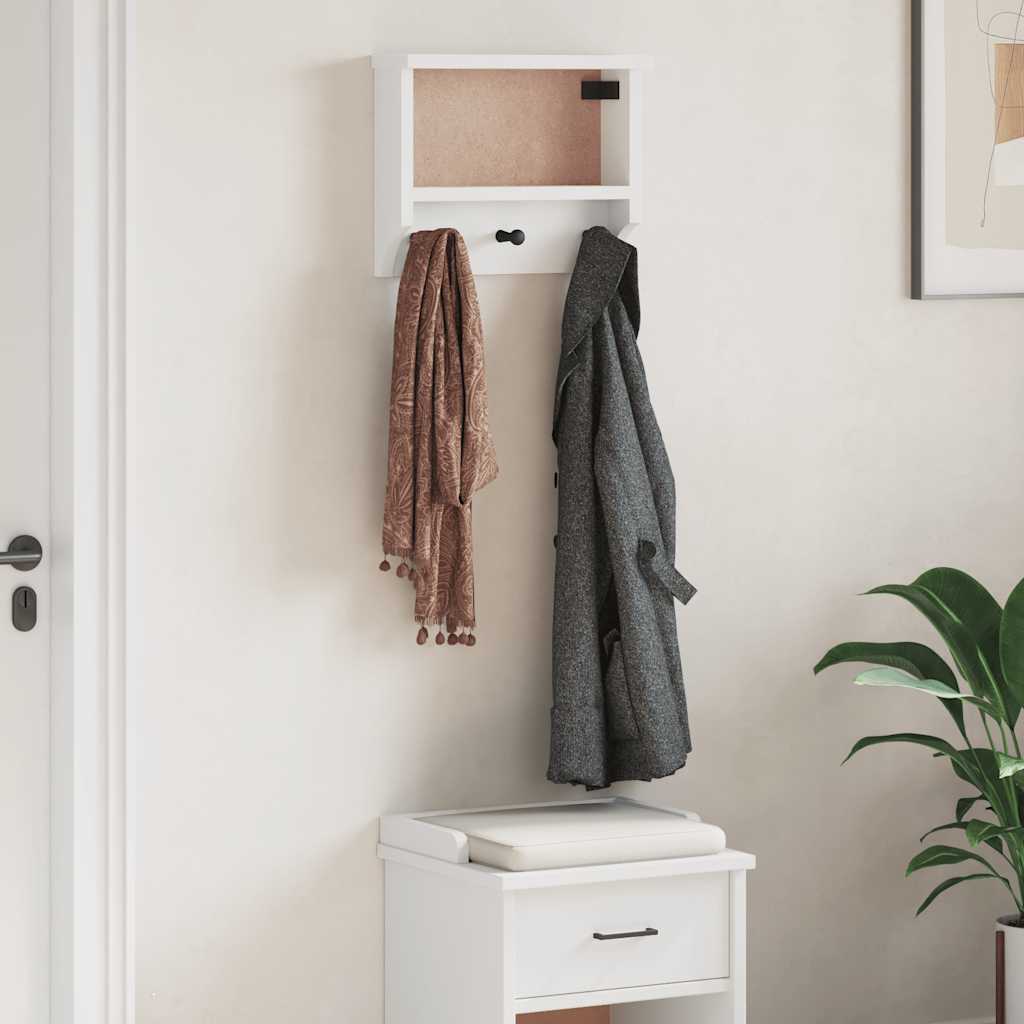 vidaXL Wieszak ścienny na ubrania SANDNES 45x12x35cm Drewno lite Sosna