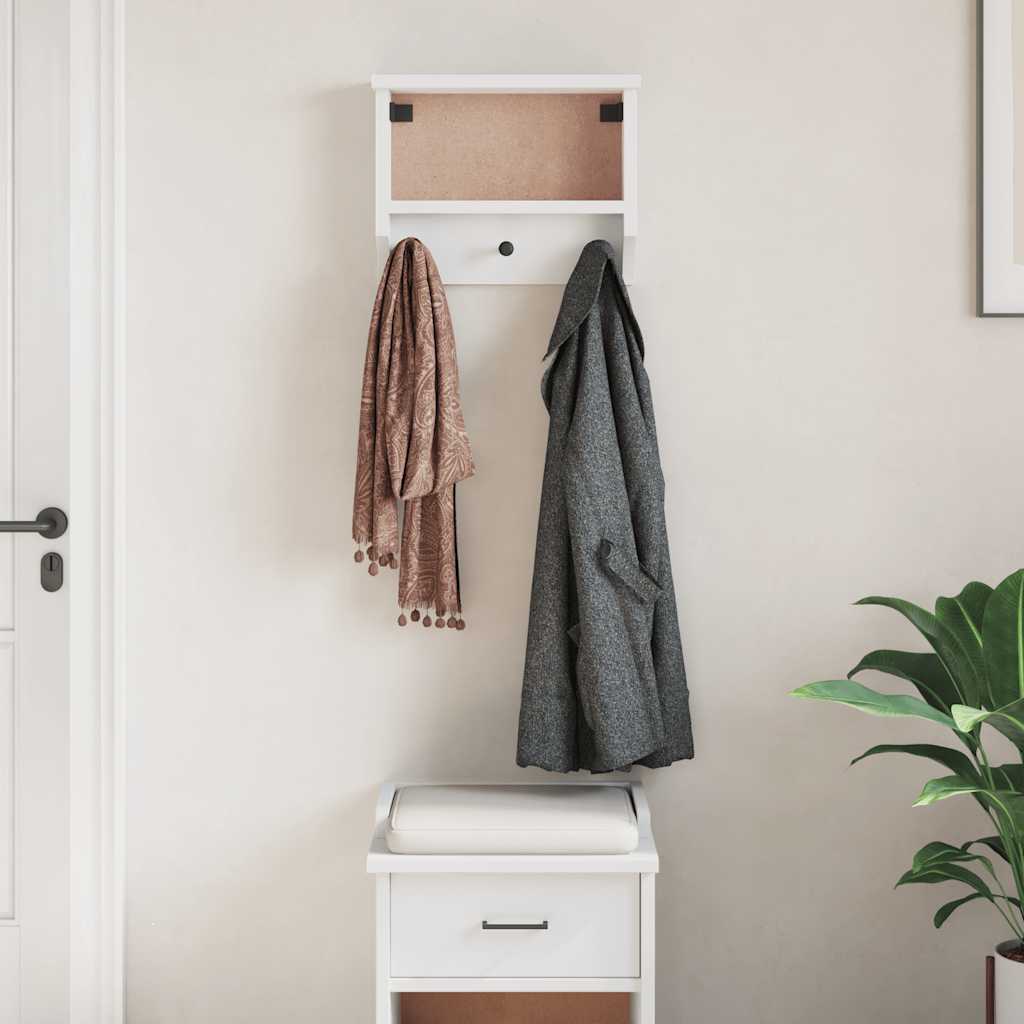 vidaXL Wieszak ścienny na ubrania SANDNES 45x12x35cm Drewno lite Sosna