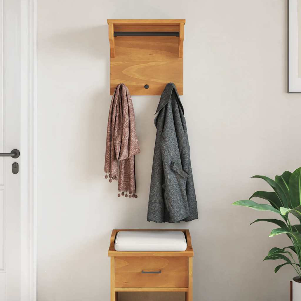 vidaXL Wieszak ścienny na ubrania SANDNES 43x30x42cm Drewno lite Sosna