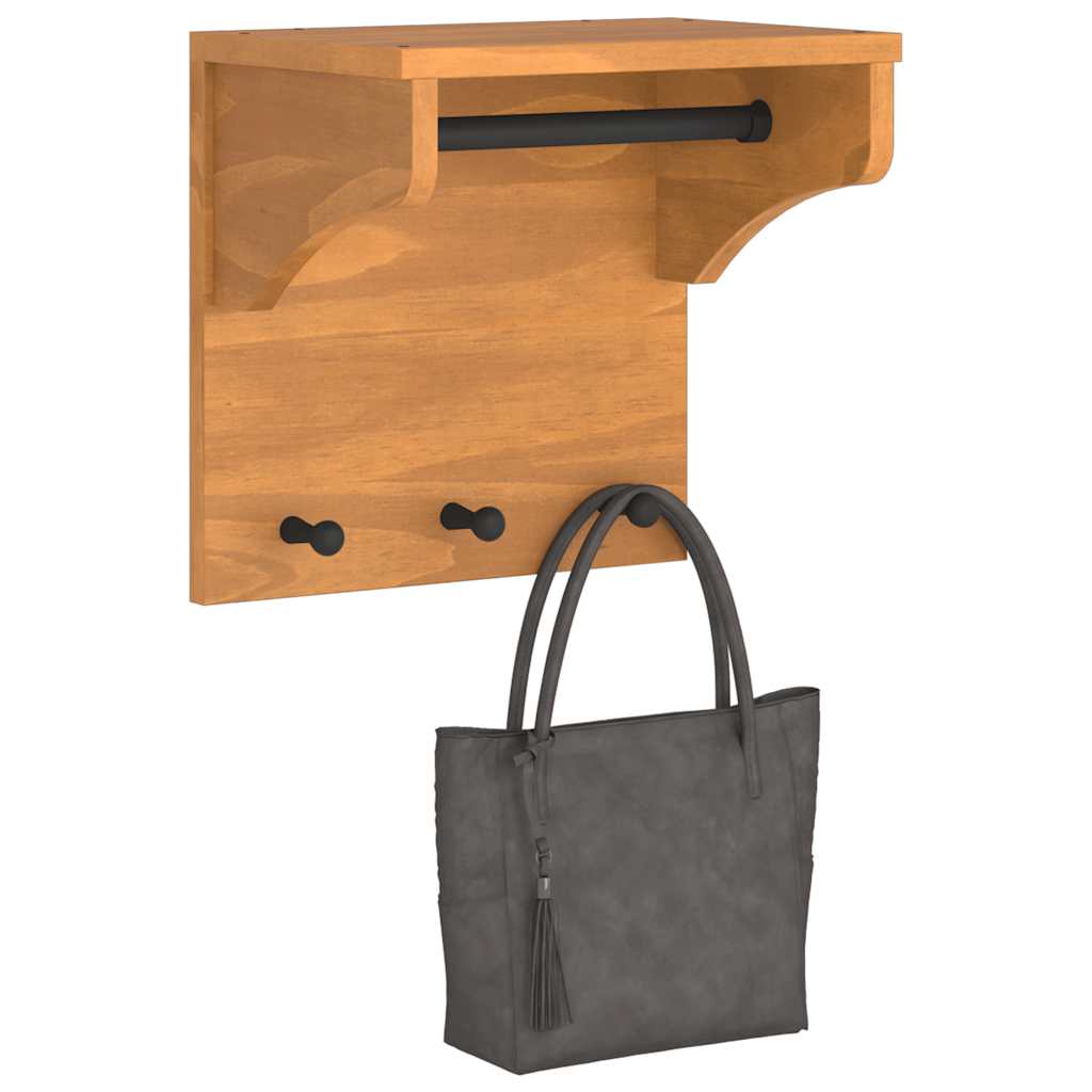 vidaXL Wieszak ścienny na ubrania SANDNES 43x30x42cm Drewno lite Sosna