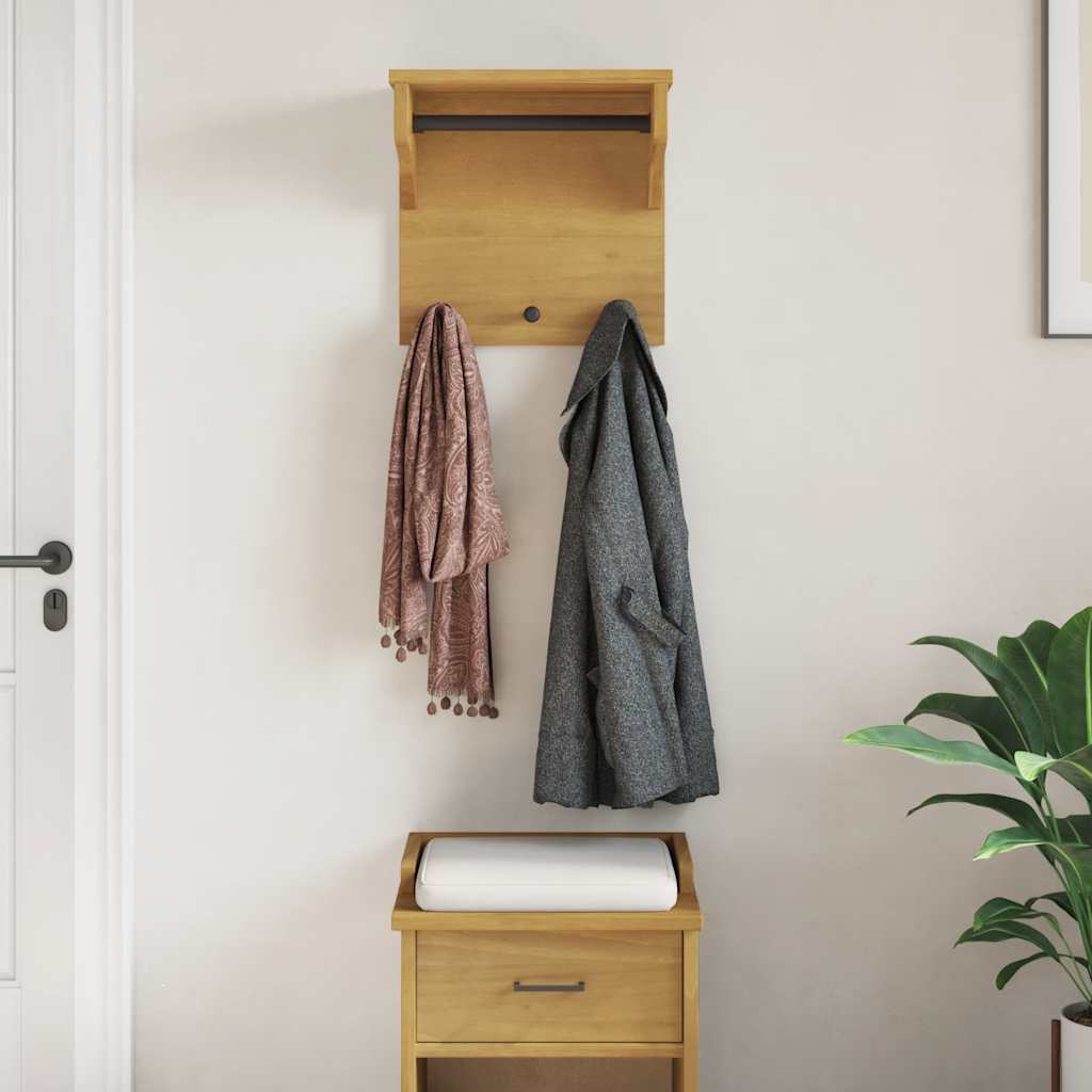 vidaXL Wieszak ścienny na ubrania SANDNES 43x30x42cm Drewno lite Sosna