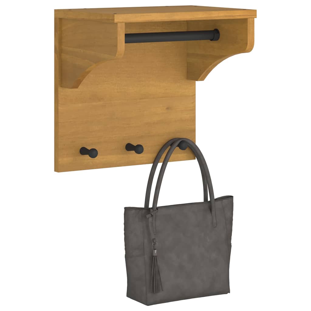 vidaXL Wieszak ścienny na ubrania SANDNES 43x30x42cm Drewno lite Sosna