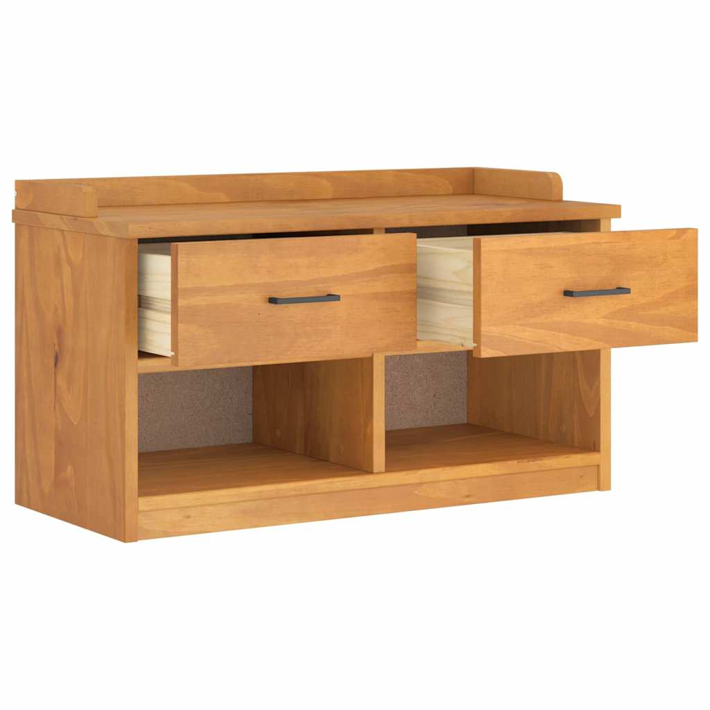 vidaXL Ławka do przedpokoju "SANDNES" 87x40x50 cm lite drewno sosnowe