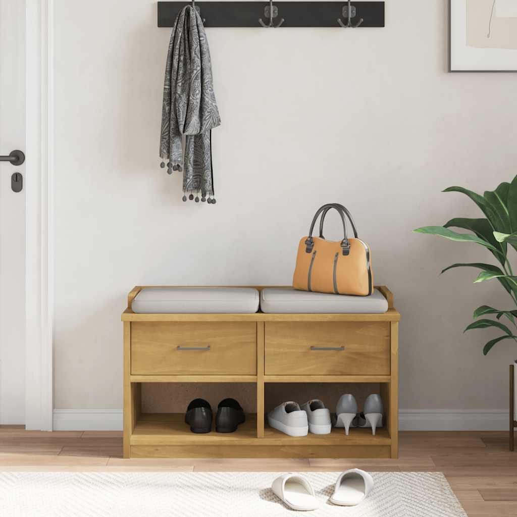 vidaXL Ławka do przedpokoju "SANDNES" 87x40x50 cm lite drewno sosnowe