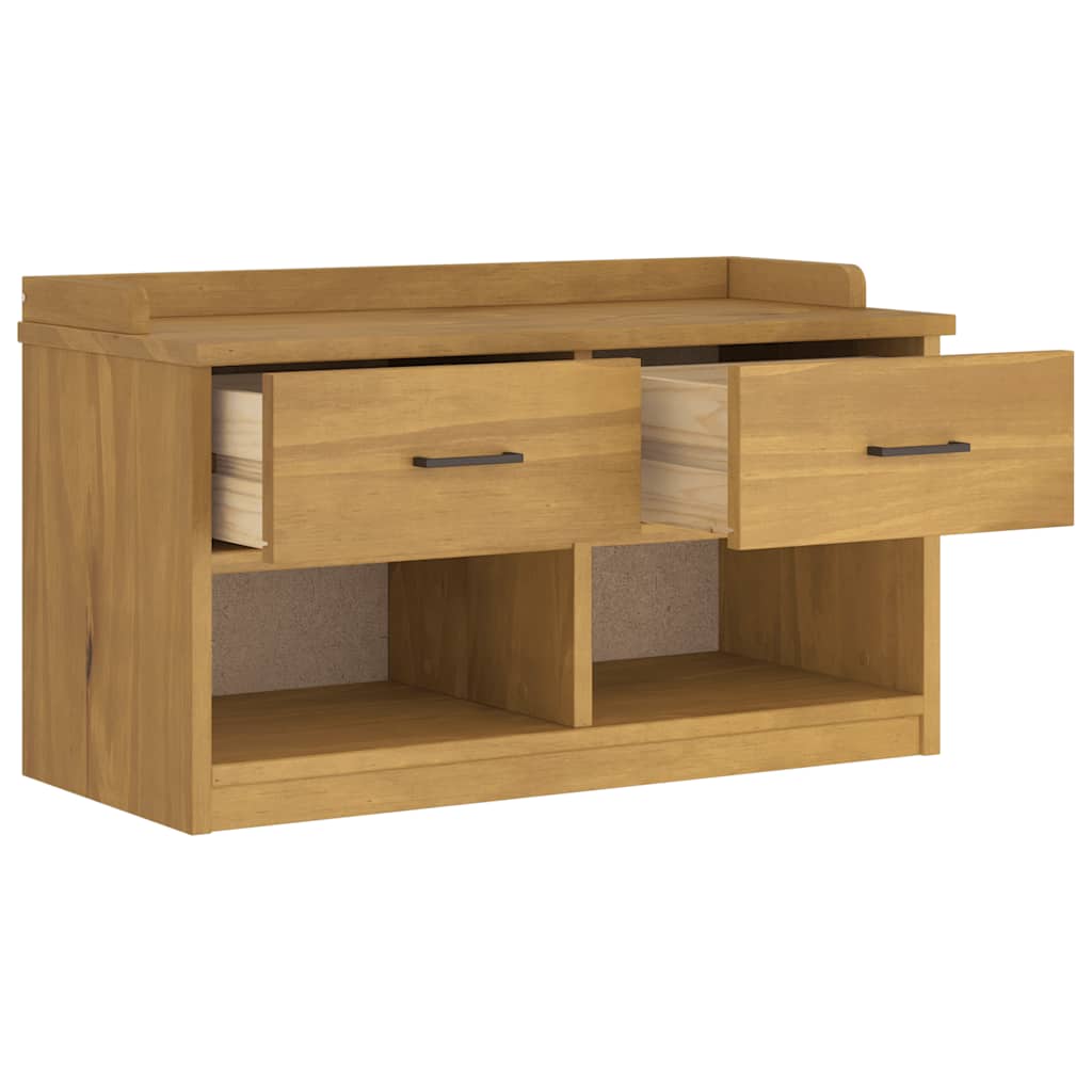 vidaXL Ławka do przedpokoju "SANDNES" 87x40x50 cm lite drewno sosnowe