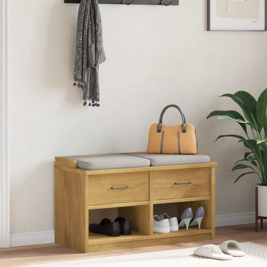 vidaXL Ławka do przedpokoju "SANDNES" 87x40x50 cm lite drewno sosnowe