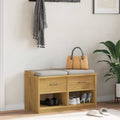 vidaXL Ławka do przedpokoju "SANDNES" 87x40x50 cm lite drewno sosnowe