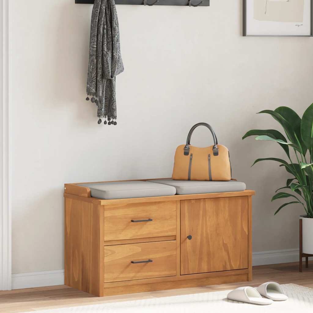 vidaXL Ławka do przedpokoju "SANDNES" 87x40x50 cm lite drewno sosnowe