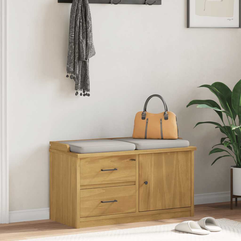 vidaXL Ławka do przedpokoju "SANDNES" 87x40x50 cm lite drewno sosnowe