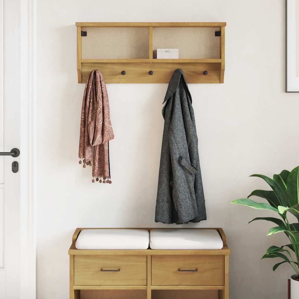 vidaXL Wieszak ścienny na ubrania SANDNES 87x12x35cm Drewno lite Sosna