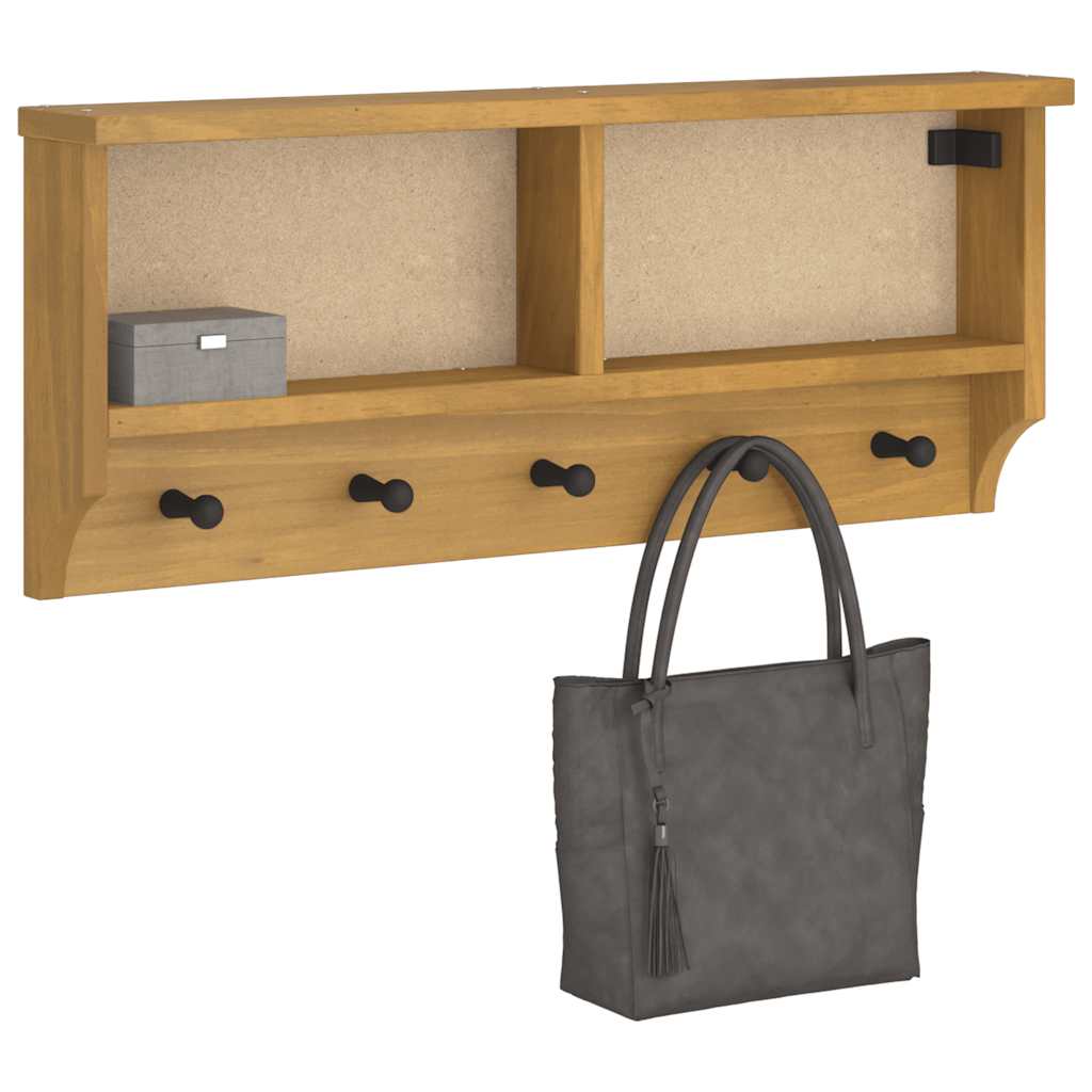 vidaXL Wieszak ścienny na ubrania SANDNES 87x12x35cm Drewno lite Sosna