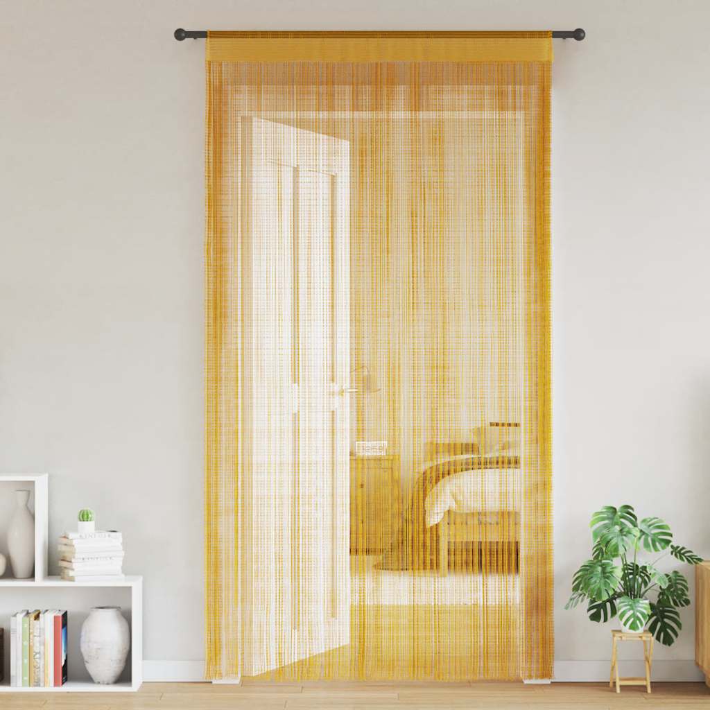 vidaXL Zasłony sznurkowe 2 szt. Złote 140x250 cm
