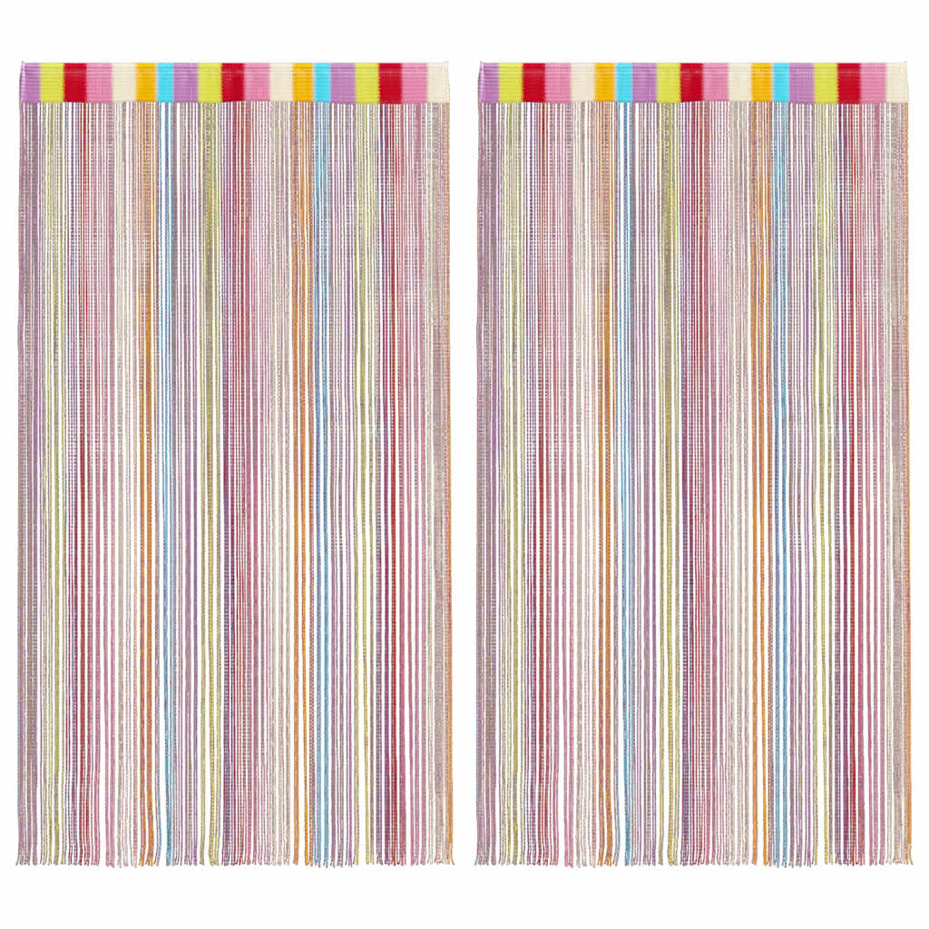 vidaXL Zasłony sznurkowe 2 szt. Wielokolorowe 100x250 cm