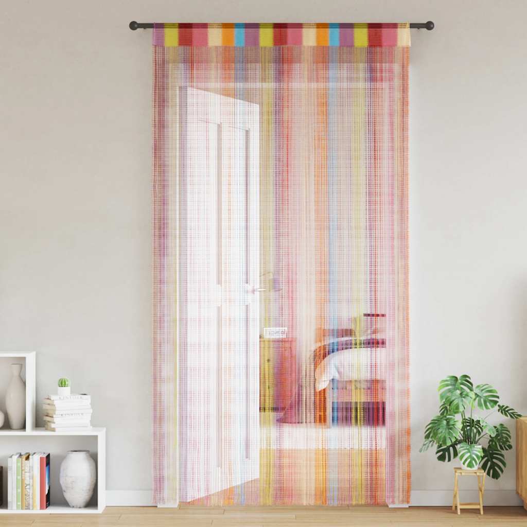 vidaXL Zasłony sznurkowe 2 szt. Wielokolorowe 100x250 cm