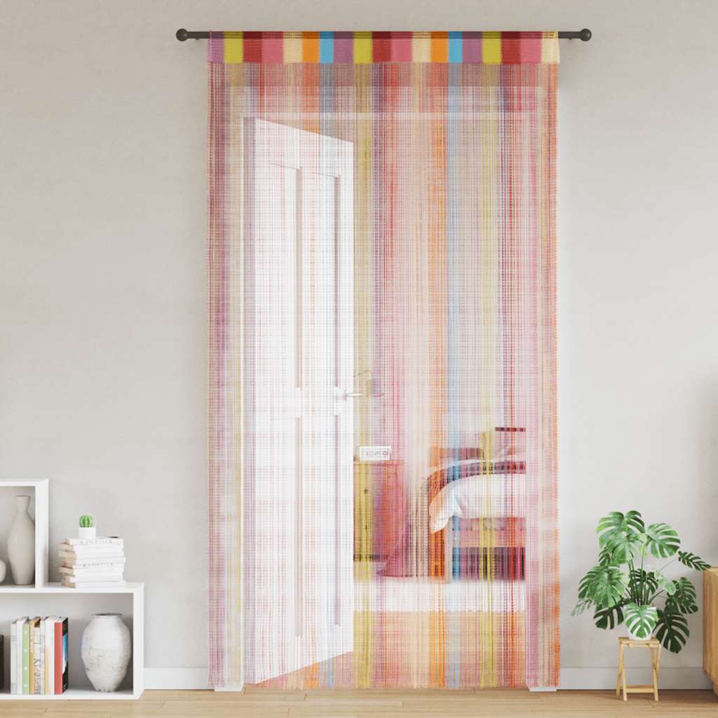 vidaXL Zasłony sznurkowe 2 szt. Wielokolorowe 140x250 cm