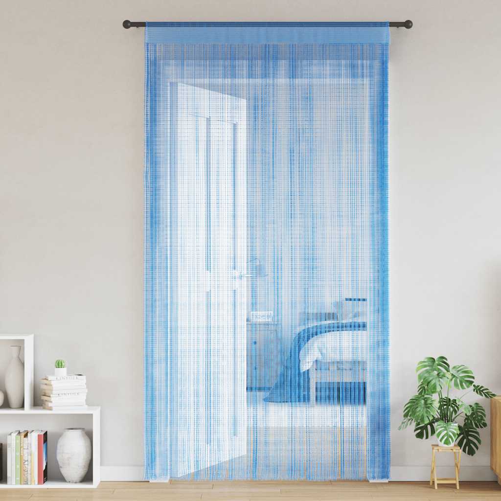 vidaXL Zasłony sznurkowe 2 szt. Jasnoniebieskie 100x250 cm