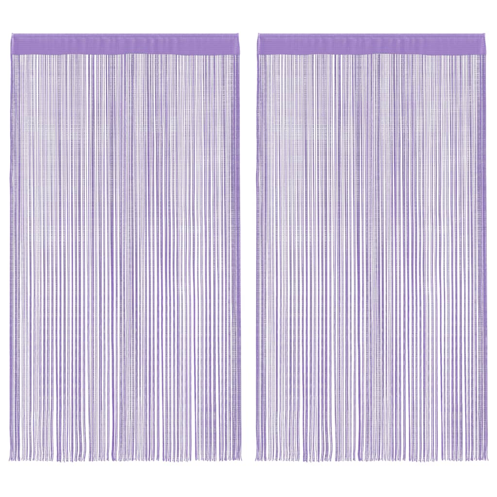 vidaXL Zasłony sznurkowe 2 szt. Fioletowe 100x250 cm