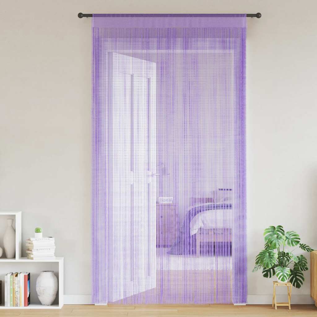 vidaXL Zasłony sznurkowe 2 szt. Fioletowe 100x250 cm