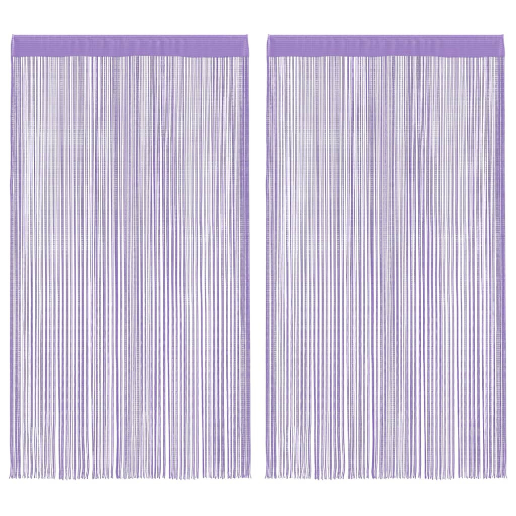 vidaXL Zasłony sznurkowe 2 szt. Fioletowe 140x250 cm