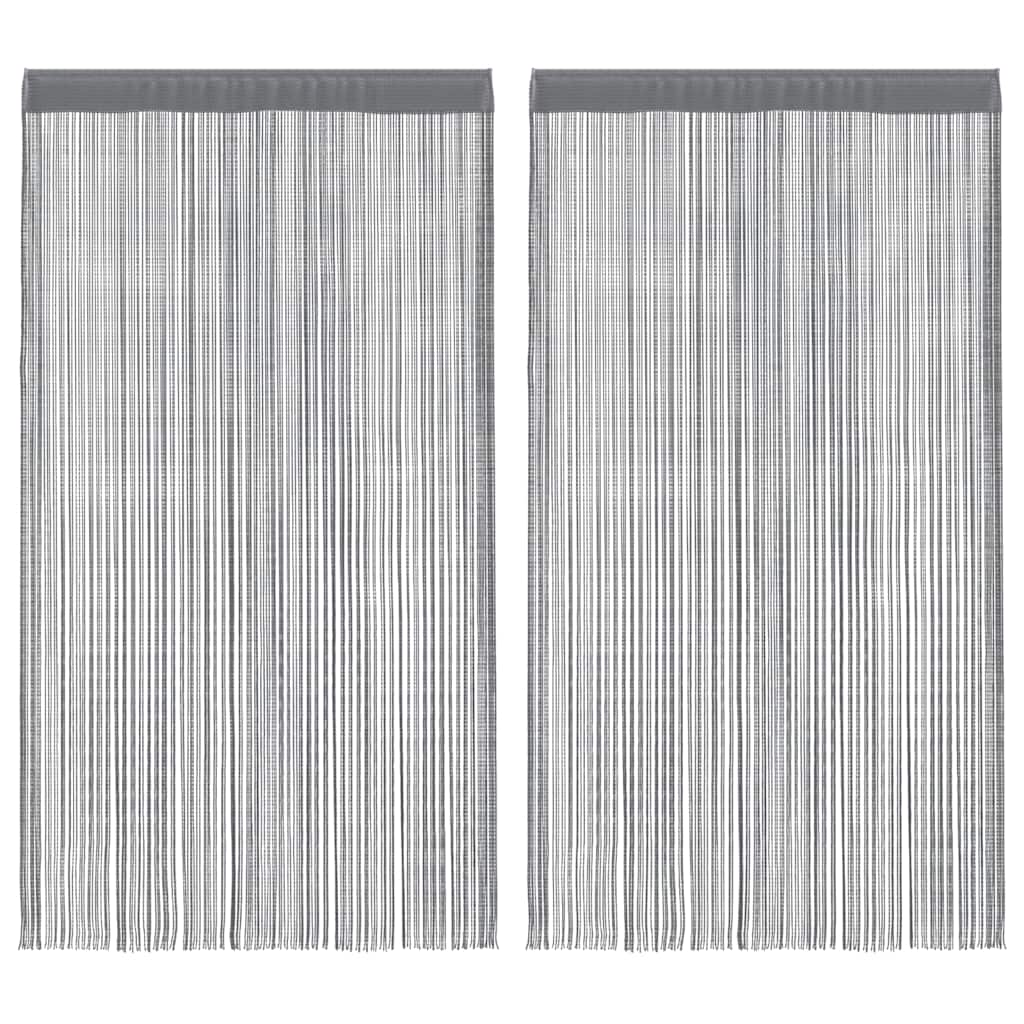 vidaXL Zasłony sznurkowe 2 szt. Antracyt 140x250 cm