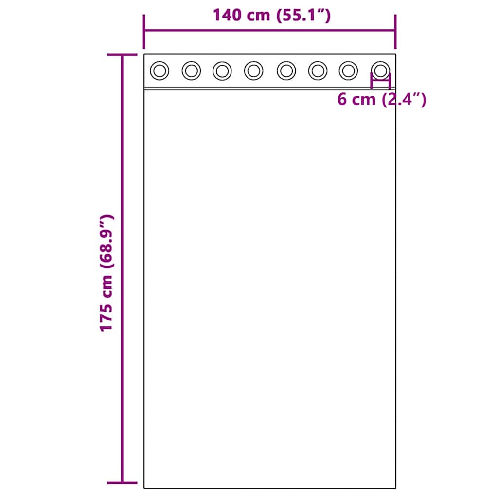 vidaXL Zasłony woalowe z przelotkami 2 szt. Jabłko zielone 140x175 cm