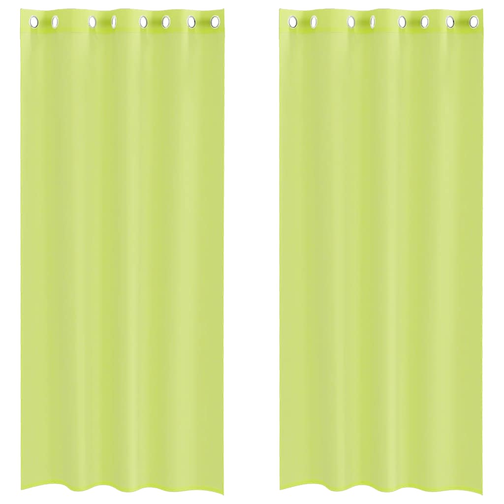 vidaXL Zasłony woalowe z przelotkami 2 szt. Jabłkowo-zielone 140x225cm