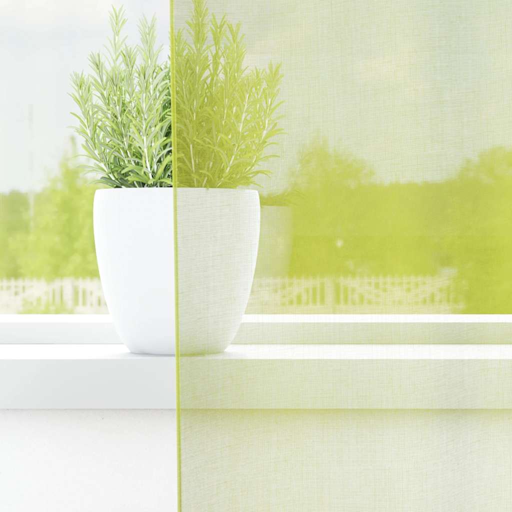 vidaXL Zasłony woalowe z przelotkami 2 szt. Jabłko zielone 140x260 cm