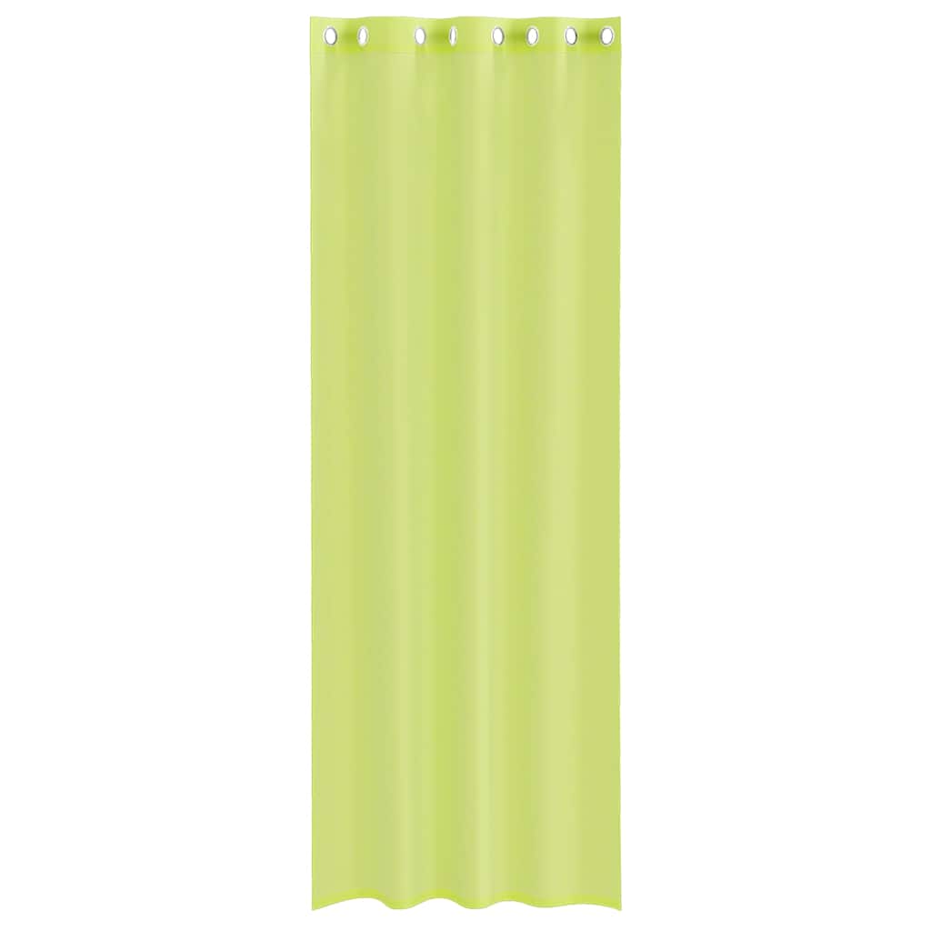 vidaXL Zasłony woalowe z przelotkami 2 szt. Jabłko zielone 140x260 cm
