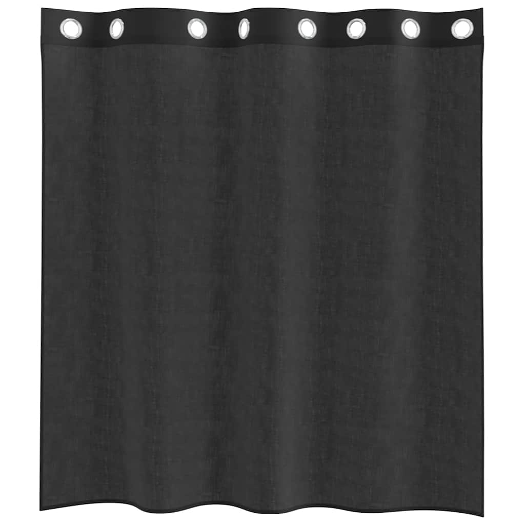 vidaXL Zasłony woalowe z przelotkami 2 szt. Czarne 140x140 cm