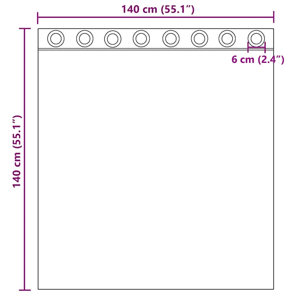 vidaXL Zasłony woalowe z przelotkami 2 szt. Czarne 140x140 cm