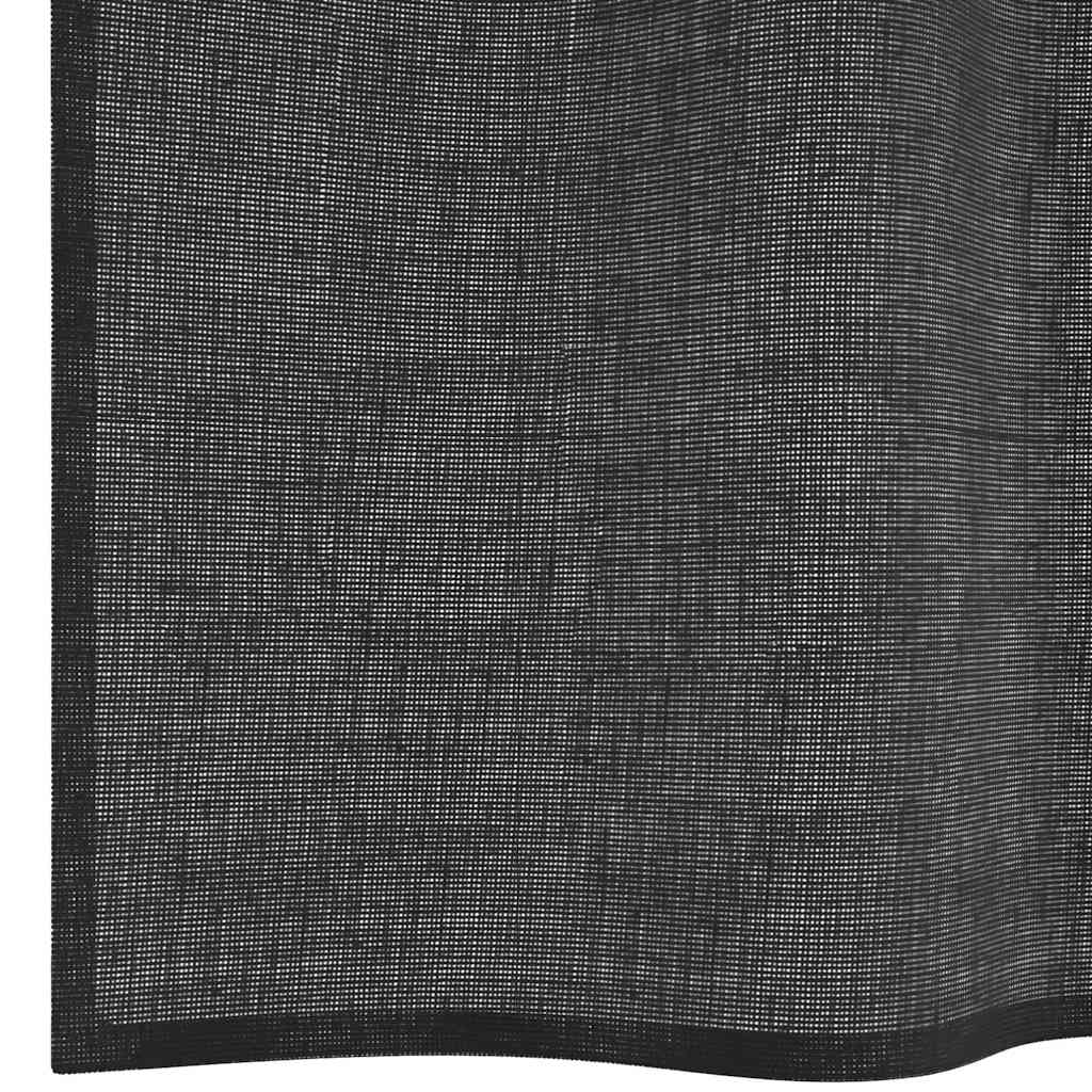 vidaXL Zasłony woalowe z przelotkami 2 szt. Czarne 140x175 cm