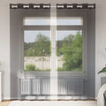 vidaXL Zasłony woalowe z przelotkami 2 szt. Czarne 140x245 cm
