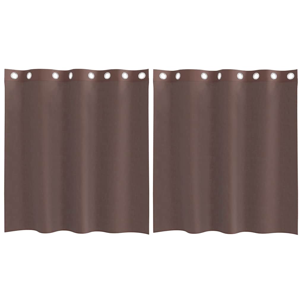 vidaXL Zasłony woalowe z przelotkami 2 szt. Brązowe 140x140 cm